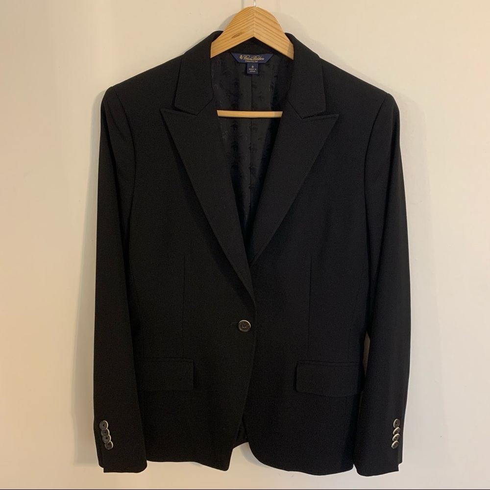 Brooks Brothers Stellita Fit Wool Blazer in Black, Size 8 - Picture 1 of 13